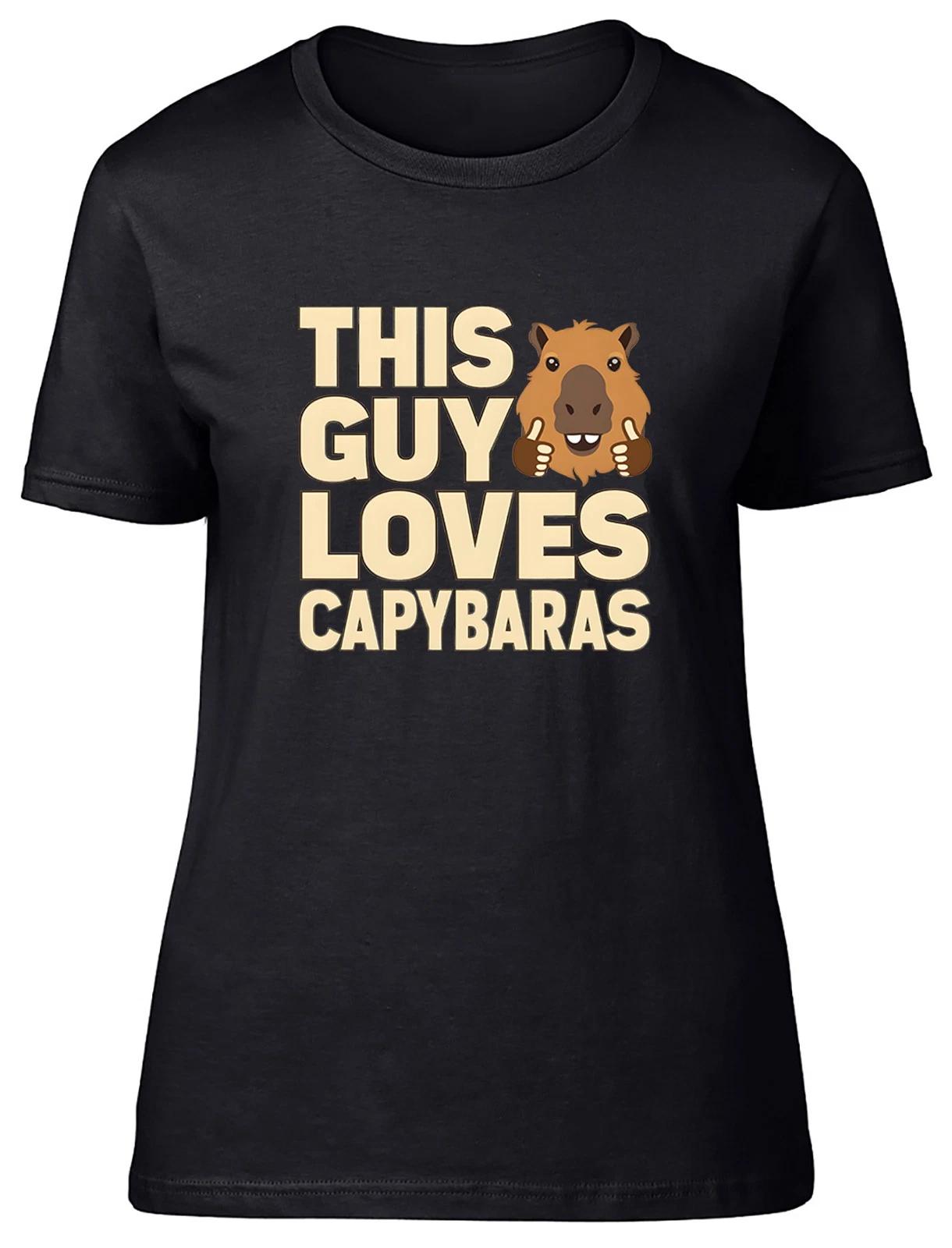 This Guy Loves Capybaras Womens T-Shirt Ladies Gift Tee XXXL