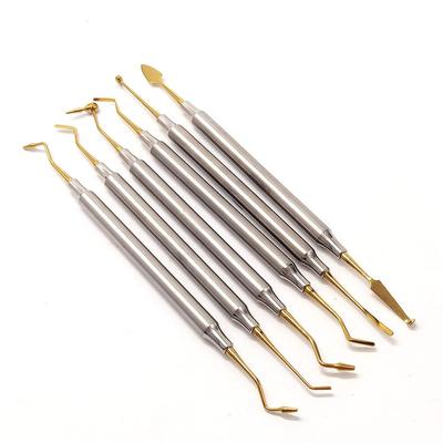 Spatulă de umplere cu rășină compozită dentară Set de umplere cu rășină pentru cap placată cu titan Instrument de restaurare pentru albirea dinților
