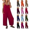 Women's  Color Overalls Sleeveless Vest Pocket Casual Jumpsuit