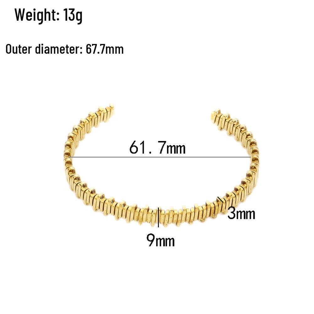 Eco-friendly Brass Irregular Sawtooth Open Style Bracelet