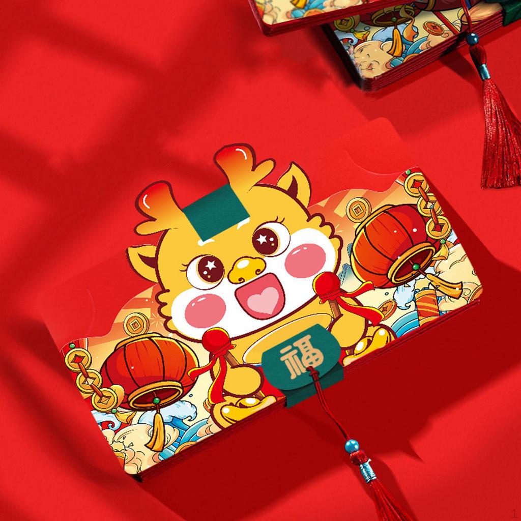 Chinese Lunar Year Red Envelopes Lucky Money of The Dragon Packets for