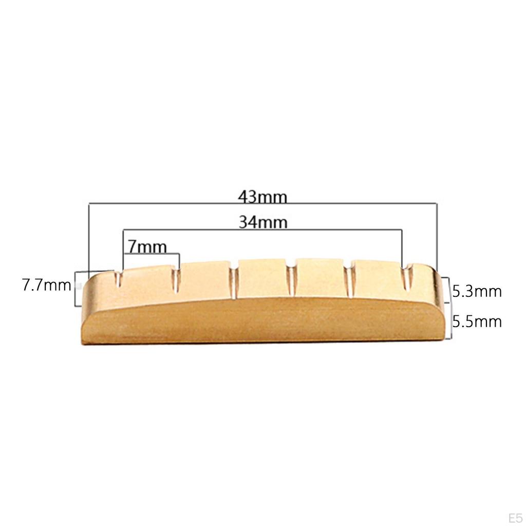 Brass Slotted Nut Durable Flat Bottom Guitars Parts 43mm for Bass Guitar Accessory