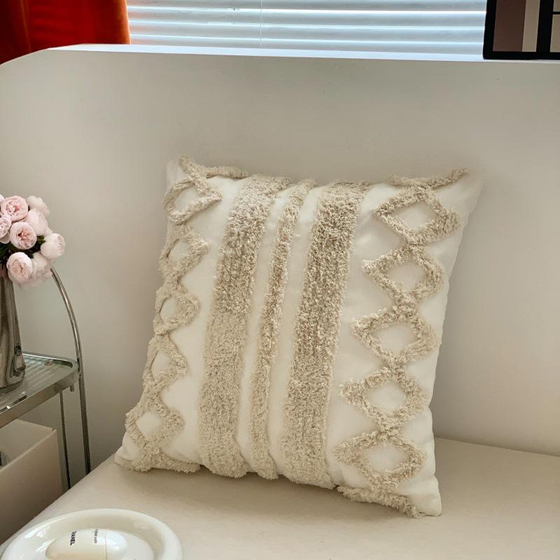 Bohemian Tassel Embroidered Throw Pillow for Living Room Sofa