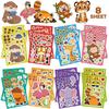 8Sheets Children DIY Puzzle Sticker Games Animals Make A Face Assemble Jigsaw Stickers Kids Educational Toys