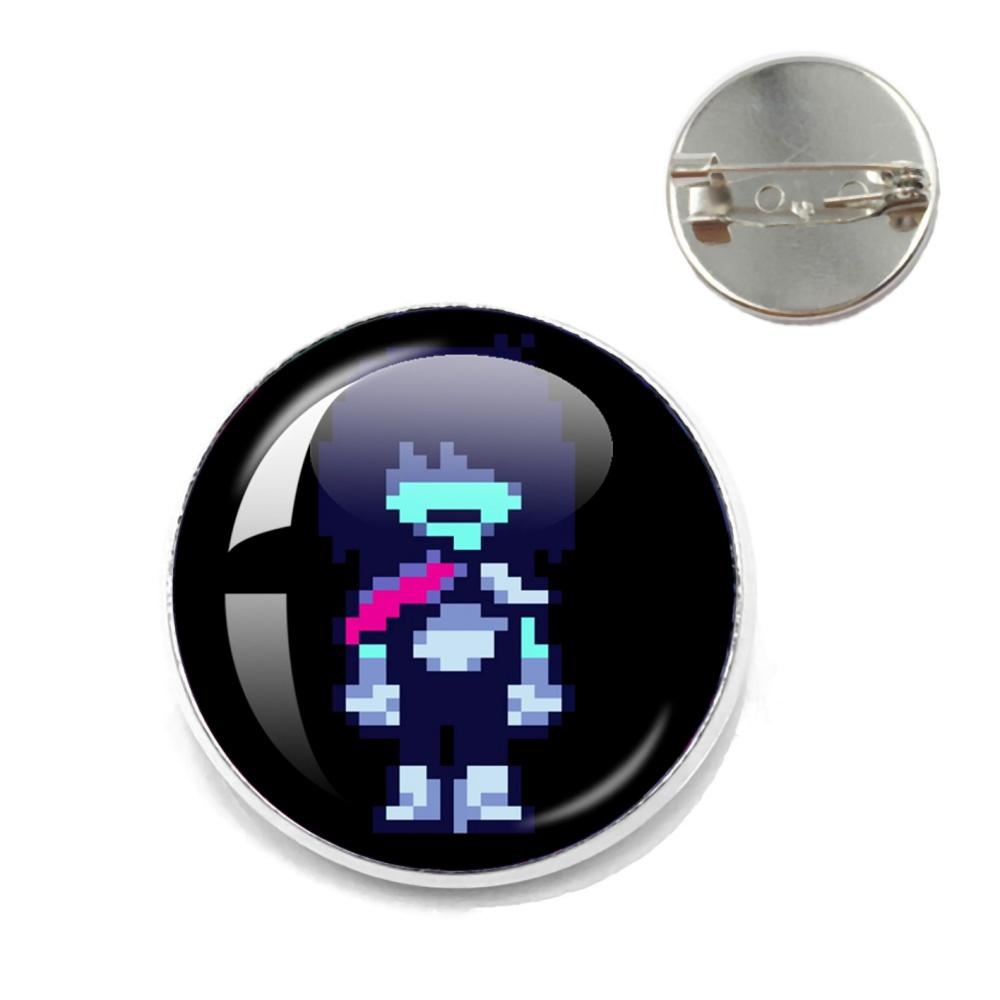 Deltarune Postava ze hry Kris Vtipný Meme Kovové Špendlíky Skleněná Brož Odznaky Doplňky Špendlíky Herní Fanoušci Přátelé Šperky Dárek