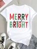 (Asian Size) Peace Trend Christmas Clothing T Shirt Tee Top Festival New Year Women Fashion Print Female Woman Short Sleeve Graphic T-shirts