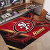 Benutzerdefinierter Teppich San Francisco 49ers Muster Druck Name Text Weicher Rutschfester Bodenbelag für Heim-Innenraumdekoration
