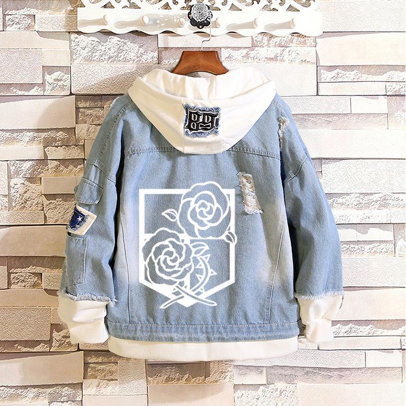 Attack On Titan: Eren, Mikasa, Levi Survey Corps Casual Denim Jacket (Unisex)