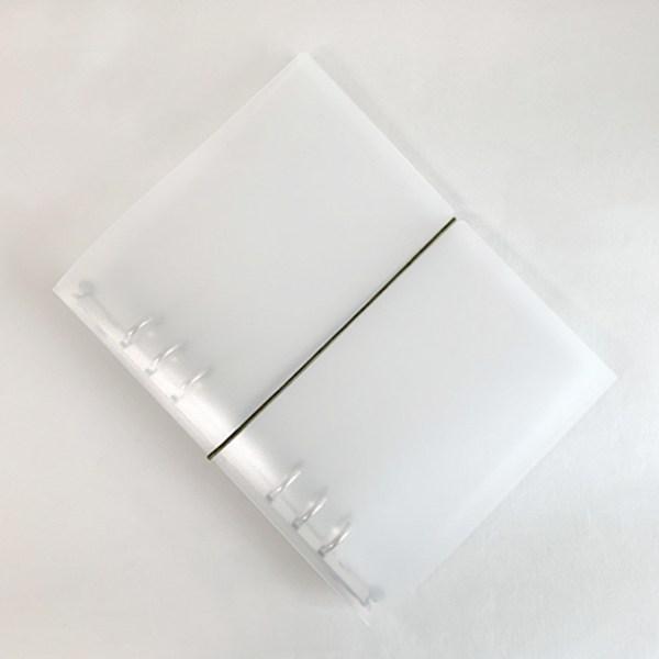 Gyou Compound Planner Cover A5 Binder 6-hole Plain, Olive Color (strap), 1 Piece