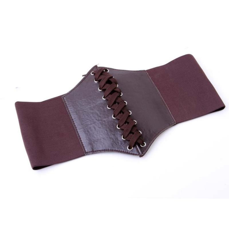 Fashion Corset Wide Belts Faux Leather Slimming Body Shaping Girdle Belt For Women Elastic Tight High Waist For Daily Wear