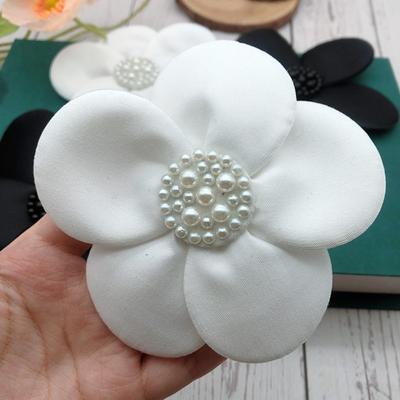 12,5 cm Weiß/Schwarz 3D Perlen-Spitzen-Applikation Blume Aufnäher Motiv Schleier Korsage DIY Blume Schmuck Stoff Nähaufkleber Zubehör
