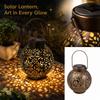 Powered Wrought Outdoor with Hollow Cutout Light Projection for Garden Patio Decor