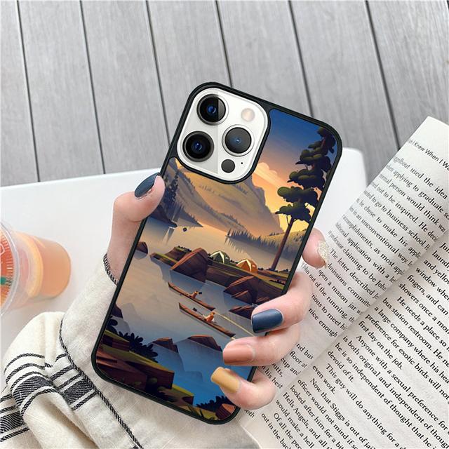 Camping Illustration Coque Shell For iPhone 17 Air 15 16 14 13 12 Pro Max 11 Pro Max Plus Phone Case Cover