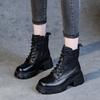 Platform Martin boots women's new popular spring and autumn boots British style single boots high heel small man with skirt short boots