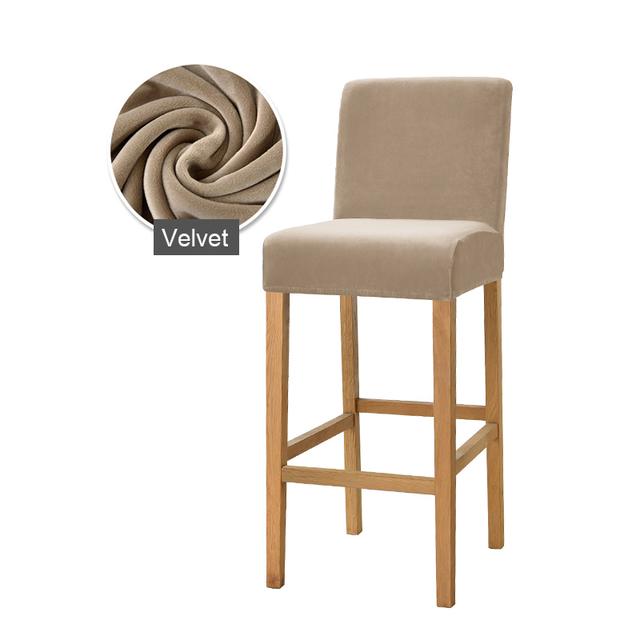 1 /2 /4 /6 Pieces Velvet Material Bar Chair Cover Large Elastic High Stool Chair Protector Seat Case Used For Dining Room