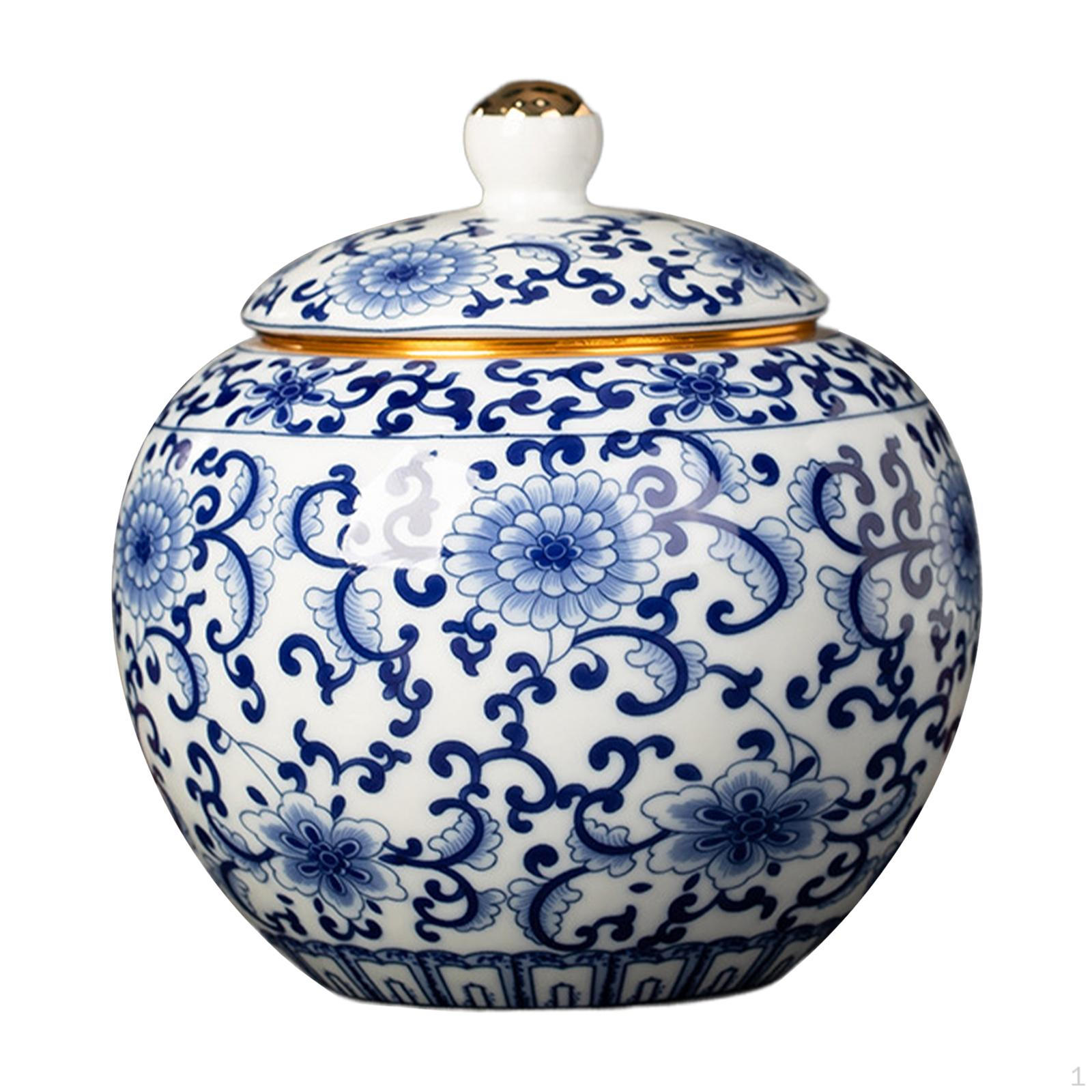 

Керамическая банка имбиря, антикварная фарфоровая банка для чая, ваза для цветов, декоративная для офиса Style B