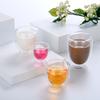80-450ml Hitzebeständiger Glasbecher Doppelschichtig Anti-Heißer Griff Blei-frei Milchtasse Fruchttee Tasse mit Griff Transparent Kaffeetasse