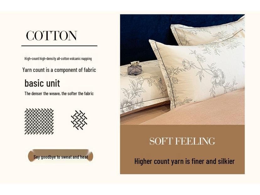 Thickened All-Cotton 4-Piece Floral Duvet Cover & Bed Sheet Set for Autumn/Winter