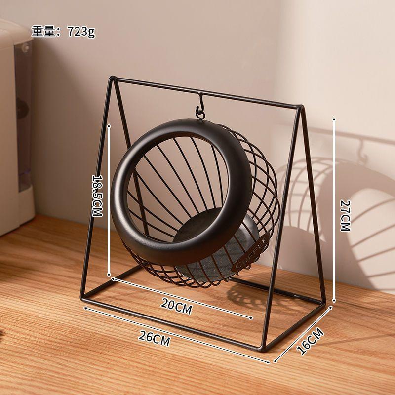 Wrought iron fruit basket can be hung shelf living room coffee table snack storage basket tabletop swing storage tray