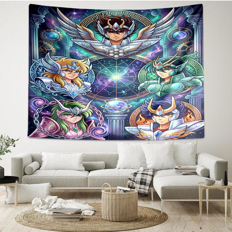 Saint Seiya Print Tapestry - Portable Wall Decor Cloth, for Home, Dorm, Travel, Bedroom, Living Room - Ideal Birthday Housewarming Gift