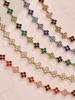 Multi-Color Zirconia Diamond Necklace, Bracelet, Ring & Earring Set - Stainless Steel