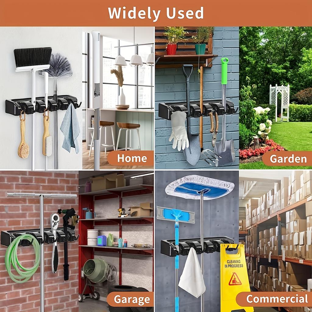 Versatile Magic Mop Rack Broom Rack Mop Clip Hanging Hook Bathroom Hook Broom Storage Rack Multiple Colors And Multiple Hooks
