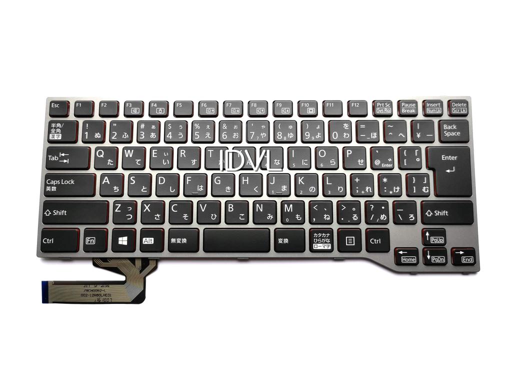 [IDVL] Fujitsu FMV LIFEBOOK E544J, E733G, E734, E736, E743G, E744, E746 Japanese Keyboard for Laptops with Silver Frame