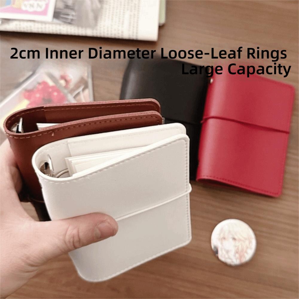 5-Ring Binder Mini Loose-leaf Notebook Faux Leather Zipper Binder Notebook  Photo Collection