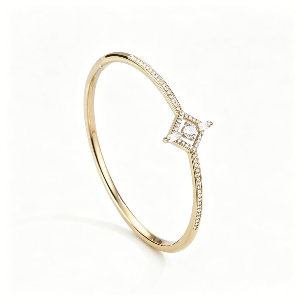 Alloy Bracelets Woman Bangle Zircon for Woman Golden Love Crystal Wedding Feminina Luxury Jewellery Gifts