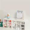 1pc-New Transparent Girl Pink Table Top Leather Band Hair Ornament Small Items Large Capacity Compartment Drawer Storage Box