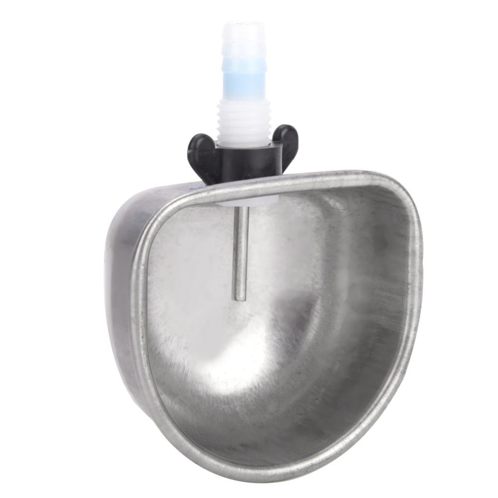 Plastic Pet Drinking Bowl Silver Pet Waterer Accessories Pet Water Bowl Small Animal Housing