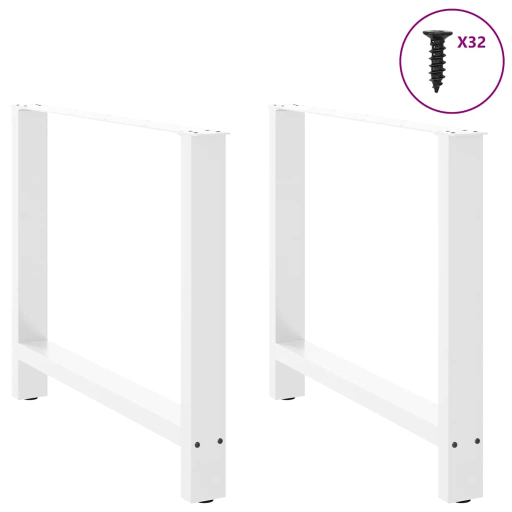 Vidaxl Nogi Do Stolika Kawowego, Białe, 2 Szt., 100X(72-73) Cm, Stal