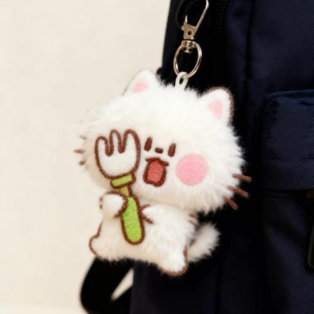Cute Plush Cartoon Keychain Soft Stuffed Animal Doll Bag Charm Pendant Backpack Decoration Accessory For Students