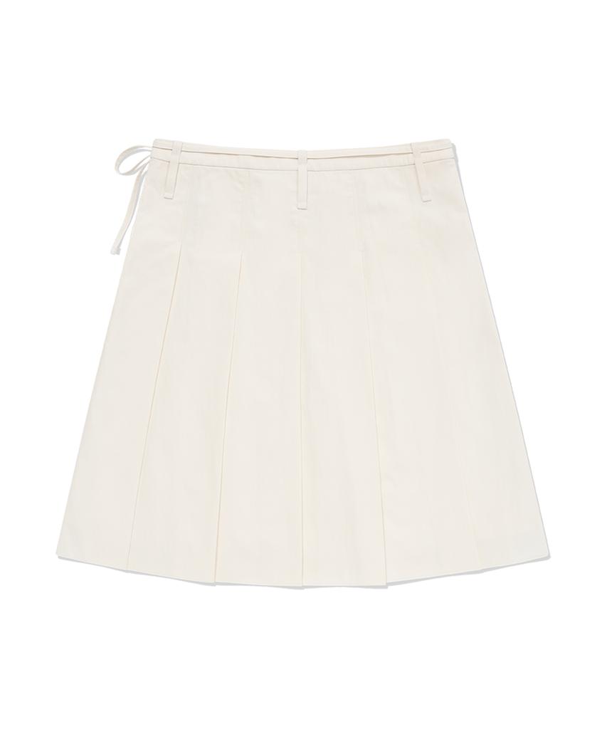 COVERNAT WOMAN Pleated Midi Skirt Ivory