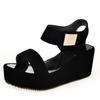 Sommer Damen Sandalen 2024 Neue Damen Keilsandalen Plateau Sandalen Mode Fischmaul Rom Flache Sandalen Weiß Schwarz Damenschuhe