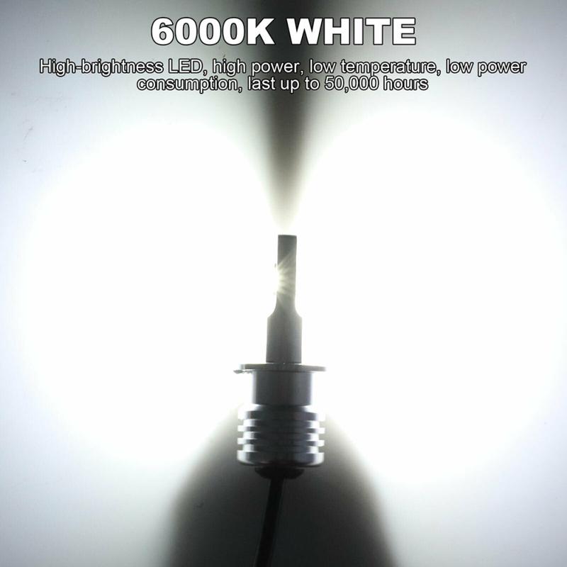 2pcs H3 High Power Super White Led Headlight Kit 100w 10000lm Fog Drive Drl 6000k Bulb Low Power