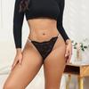 Sexy Lace Thong with Rhinestones: Seamless, Thin-Strapped, See-Through Panties