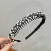 Pearl Crystal Teeth Headband Sweet Face Wash Hair Hoop Rhinestones Antislip Hairband  Makeup