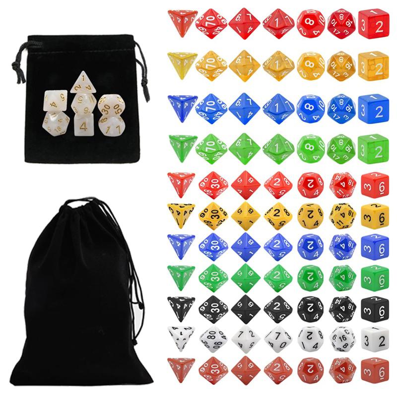 DND Dice Sets 7 Polyhedral Dices with a Drawstring Bag Great for Dungeons and Dragons Role Playing Table Game