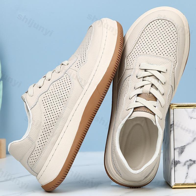 Men's Leather Casual Shoes Autumn 2025 Vulcanized Sneakers Fashion Platform Men Comfortable Walking Casual Shoes Zapatillas