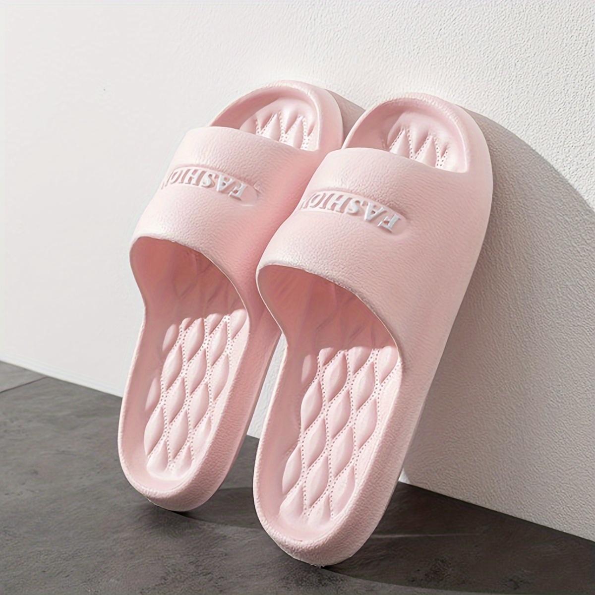 

Soft New Fashion Nordic Style EVA Material Home Bathroom Outdoor Beach Anti-Slip Odor Resistant Thick Sole Black Slides 40-41 рожевий