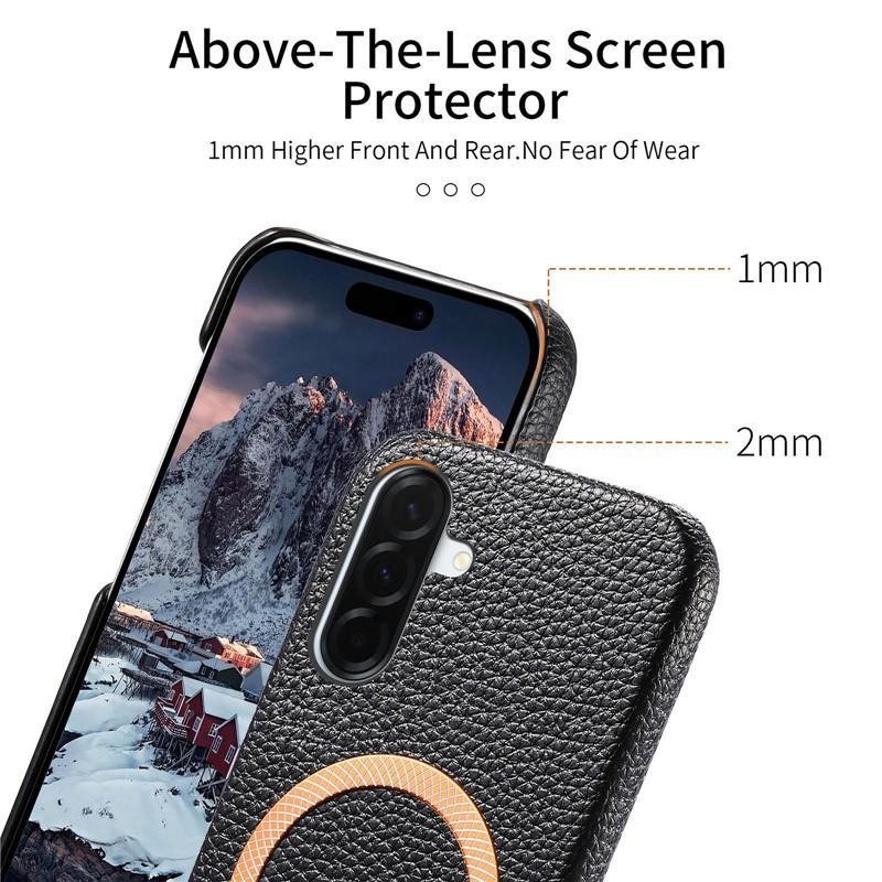 Luxury Leather Magnetic Attraction Case For Samsung Galaxy A37 A57 A16 A26 A36 A56 A53 A54 5G Wireless Charging Anti-fall Cover