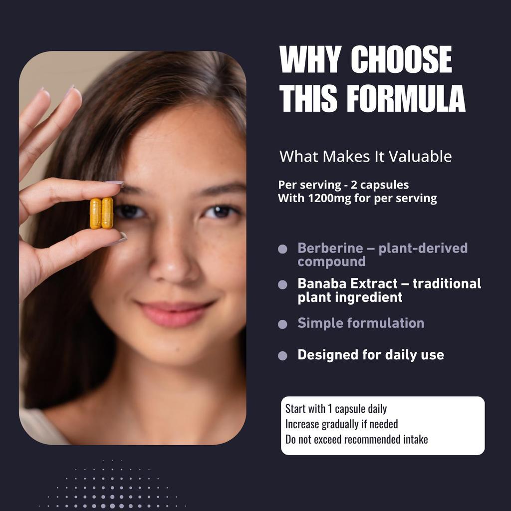 Berberine with Banaba Extract 60 Capsules | Dietary Supplement