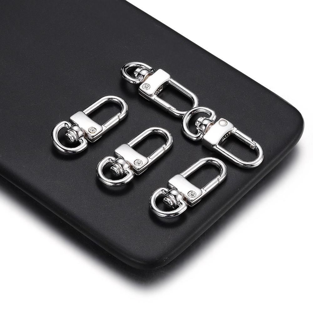 5Pcs/Lot Alloy Swivel Lobster Clasp Clips Key Hook Keychain Split Key Ring Findings Clasps for Keychains Jewelry Making Supplies
