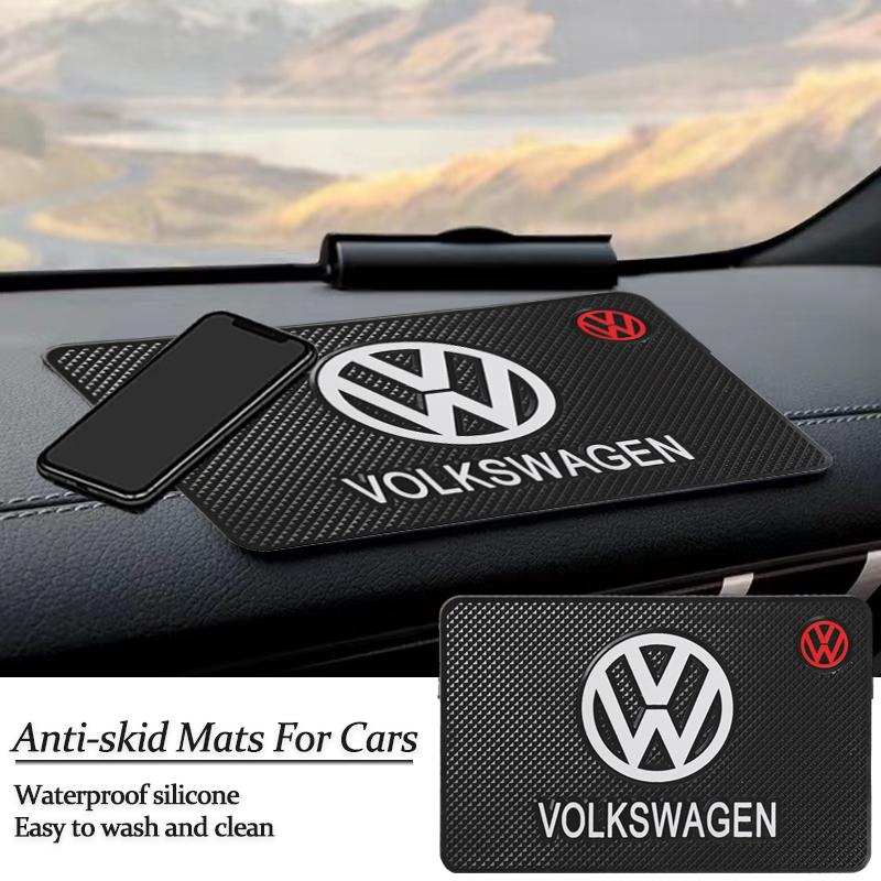 Valve Stems Caps Car Anti-Slip Mat Dashboard Silicone Sticky Storage Pad Auto Interiors For Volkswagen VW RLine R GTI Golf AmaroLP10