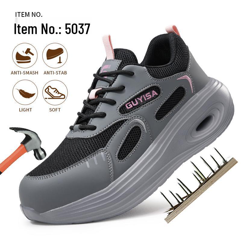 Zimowe buty robocze damskie: Anty-zmiażdżeniowe, Anty-przebiciowe, Wyściełane aksamitem, Odporne na ścieranie, Wygodne Buty Bezpieczeństwa na Place Budowy