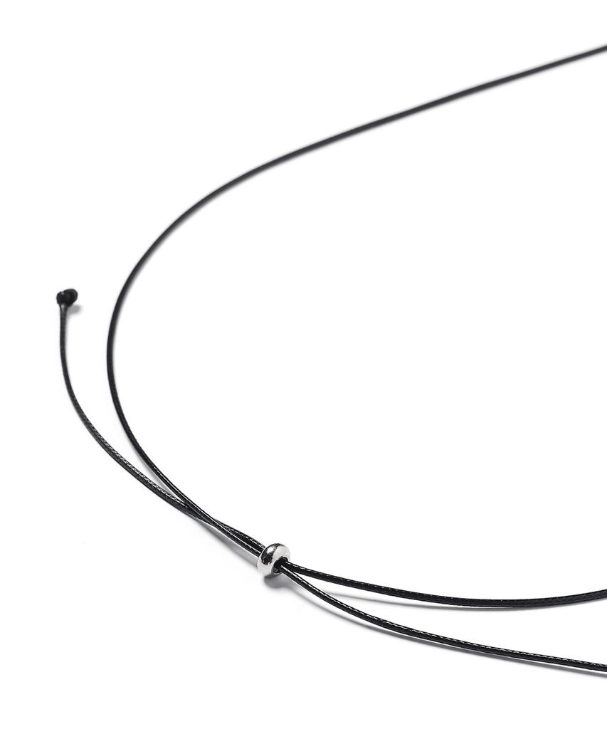 Jbans Classic Asymmetrical Ring Pendant String Necklace (C2601-An982_Bk)