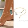 Exquisite Gold Plated Anklets for Women Minimalist Adjustable Curved Shaped Ankle Bracelets Summer Beach Foot Jewelry Gift