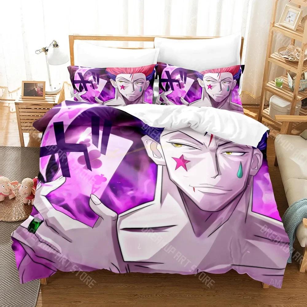 Druk 3D Hunter X Hunter Zestaw pościeli anime Pojedynczy bliźniak Pełny Królowa Król Rozmiar Zestaw pościeli dla dorosłych i dzieci Sypialnia Modne tekstylia domowe