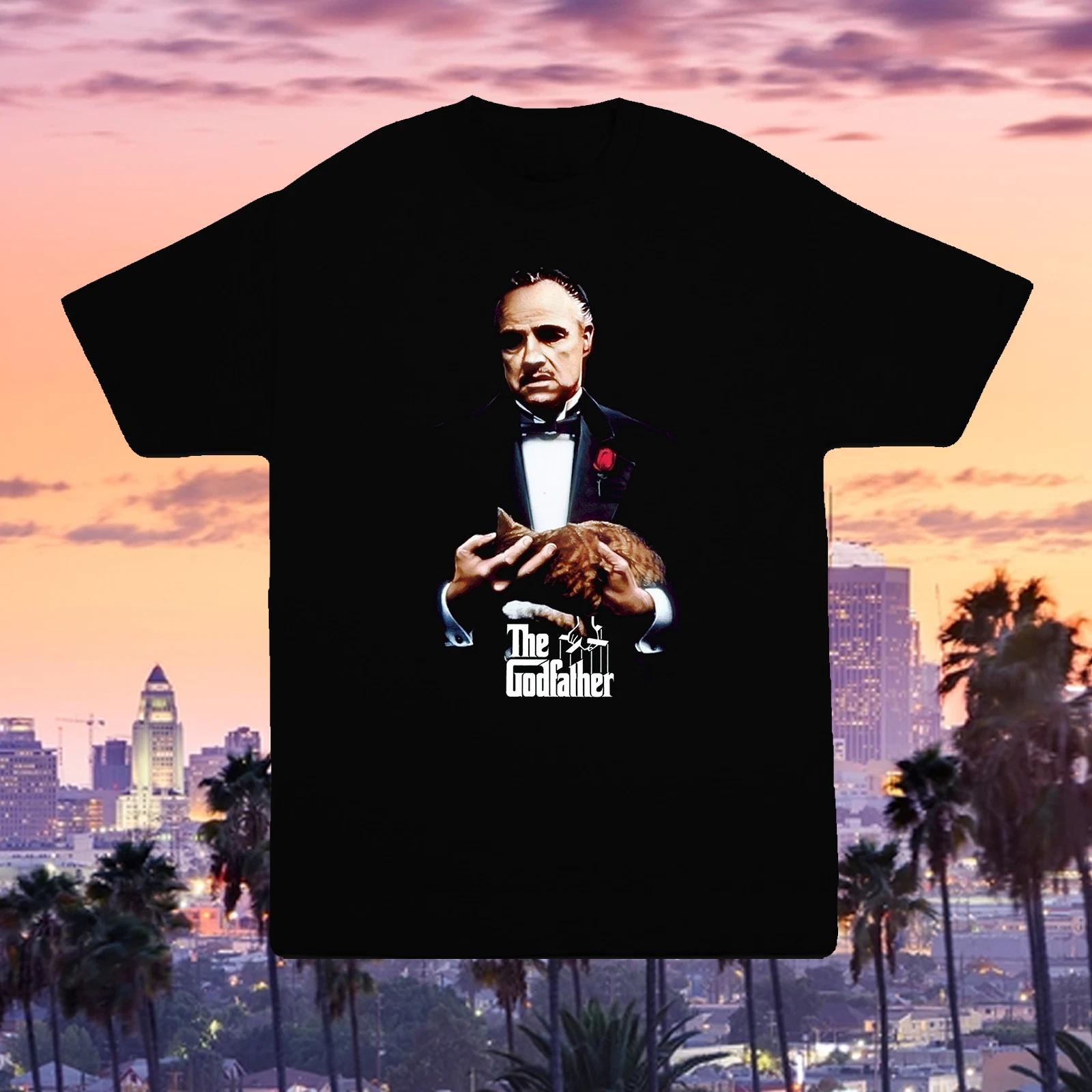 The Godfather Don Corleone Cat Shirt Classic Mafia Movie Tee Vintage Halftone S